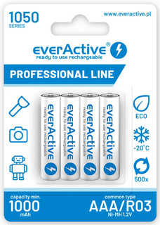 Akumulatory 4xR03/AAA everActive Ni-MH 1050 mAh "Ready to Use"